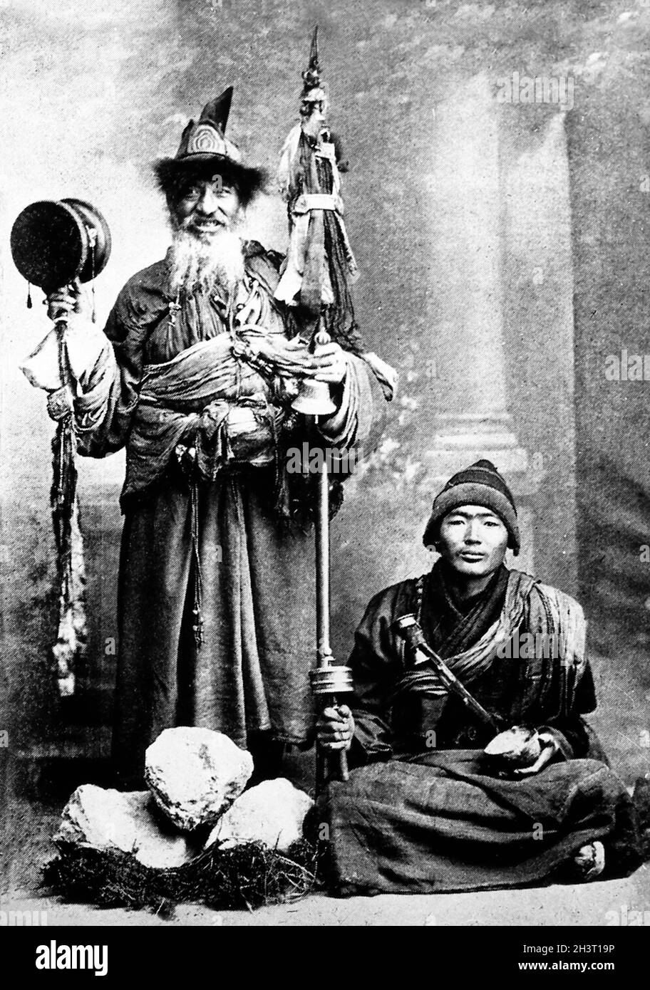 Tiberan Mendicants in Darjeeling, India, Victorian period Stock Photo
