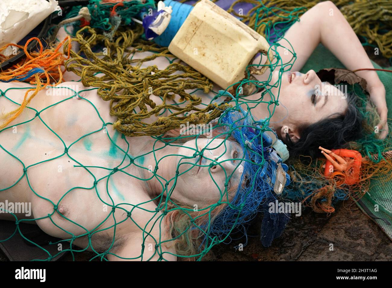 EDITORS NOTE NUDITY Merpeople, activists from Ocean Rebellion are
