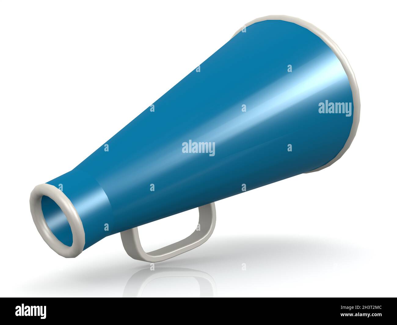Isolated blue megaphone on white Stock Photo Alamy