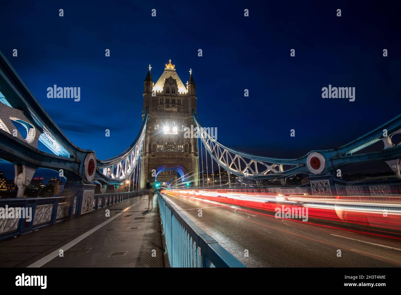 Traffic Light Trails on Tower Bridge, London England UK Stock Photo - Alamy