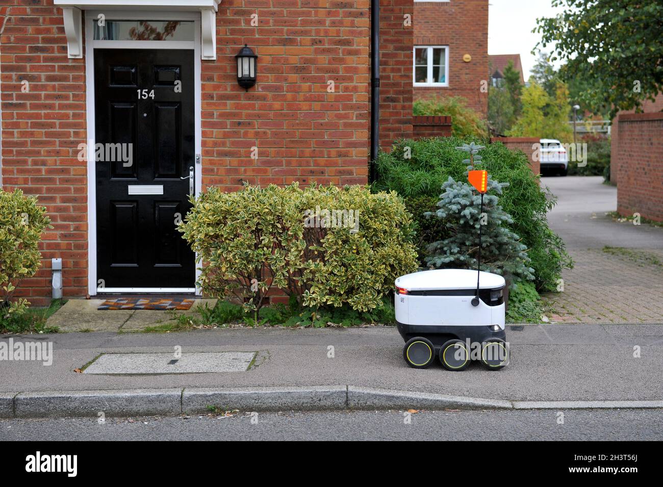 A Starship Robot in Oxley Park area of Milton Keynes, Britain's first