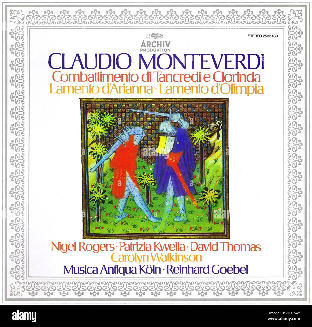Monteverdi Combattimento di Tancredi e Clorinda - Goebel DGG Archiv - Classical Music Vintage Vinyl Record Stock Photo