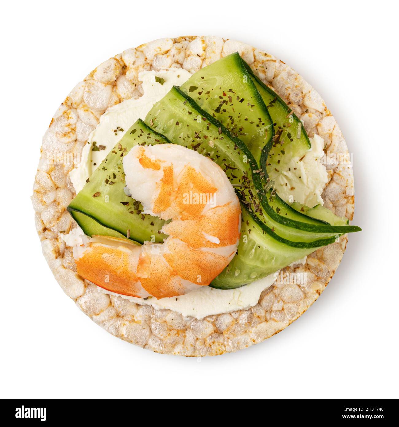 Rice cakes cream cheese cucumber hires stock photography and images