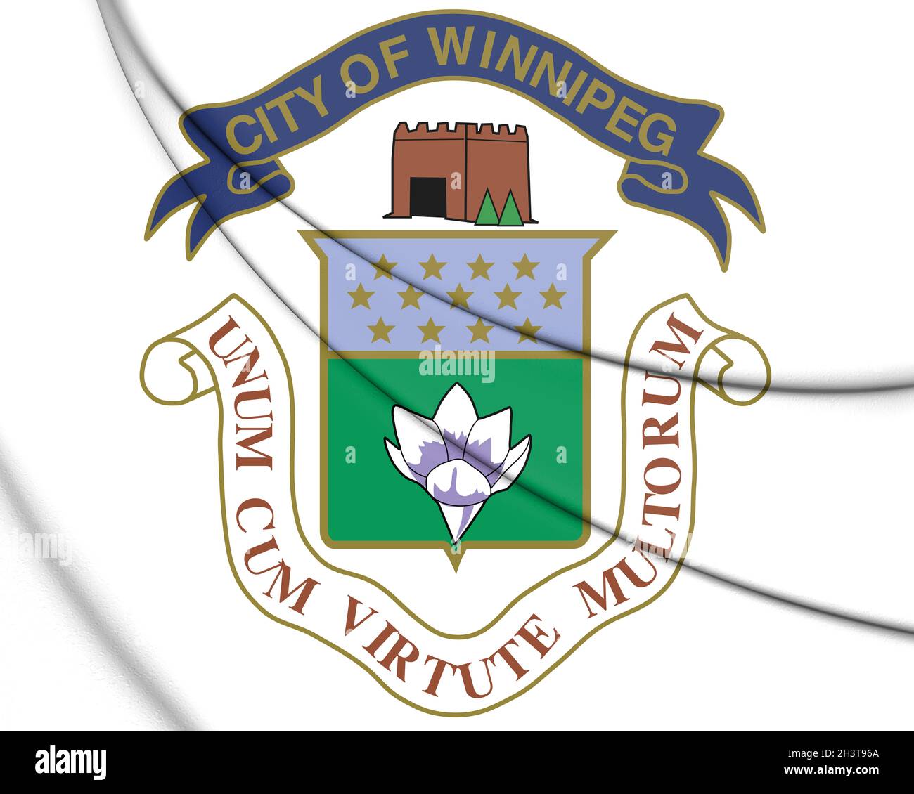 3D Winnipeg coat of arms, Canada. 3D Illustration. Stock Photo