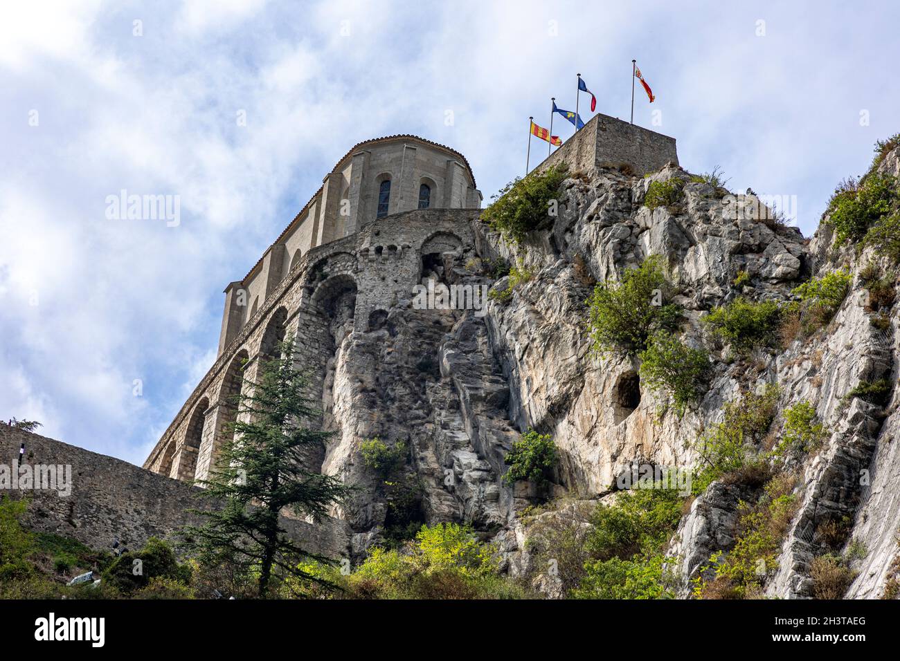 The citadel , Sisteron is in the Alpes-de-Haute-Provence department in the Provence-Alpes-Côte d'Azur region in south-eastern France. Stock Photo