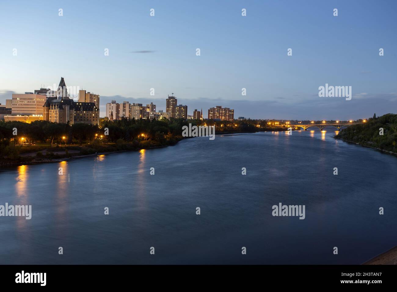 Night Photography Saskatoon Stock Photo