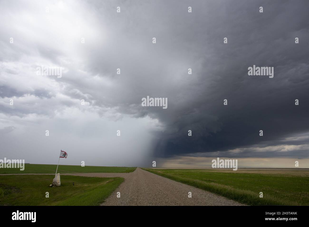 Prairie Storm Clouds Canada Stock Photo