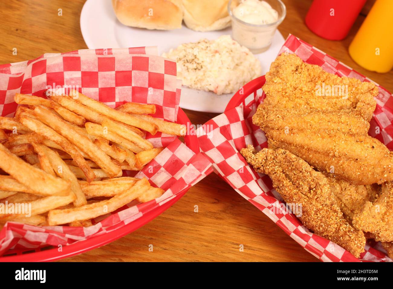 Fried Catfish Fillets in Rural Cafe Restaurant Stock Photo Alamy