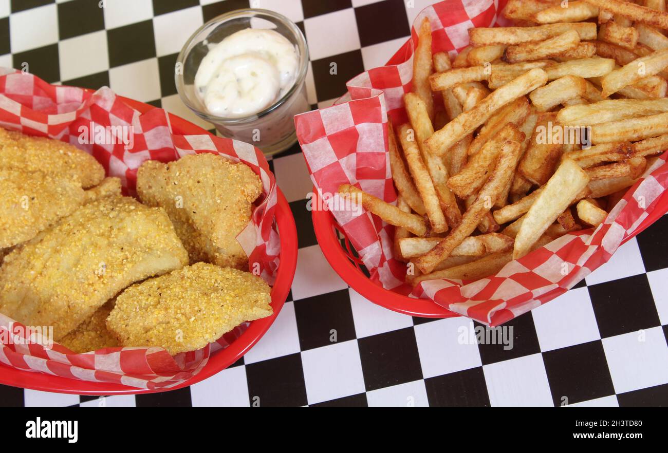 Fried Catfish Fillets in Rural Cafe Restaurant Stock Photo Alamy
