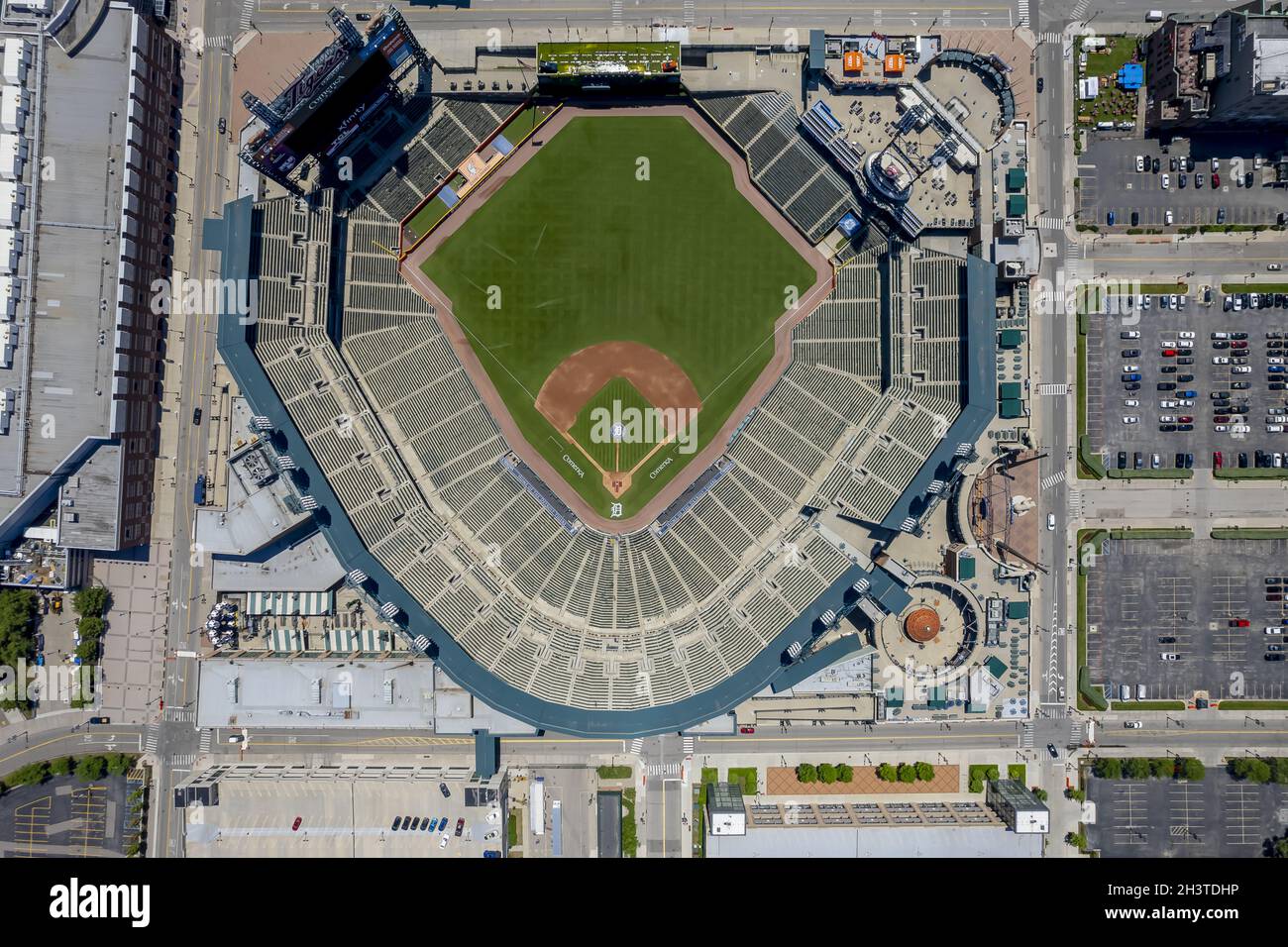 Aerial View Of The Detroit Tigers Home Comerica Park Stock Photo