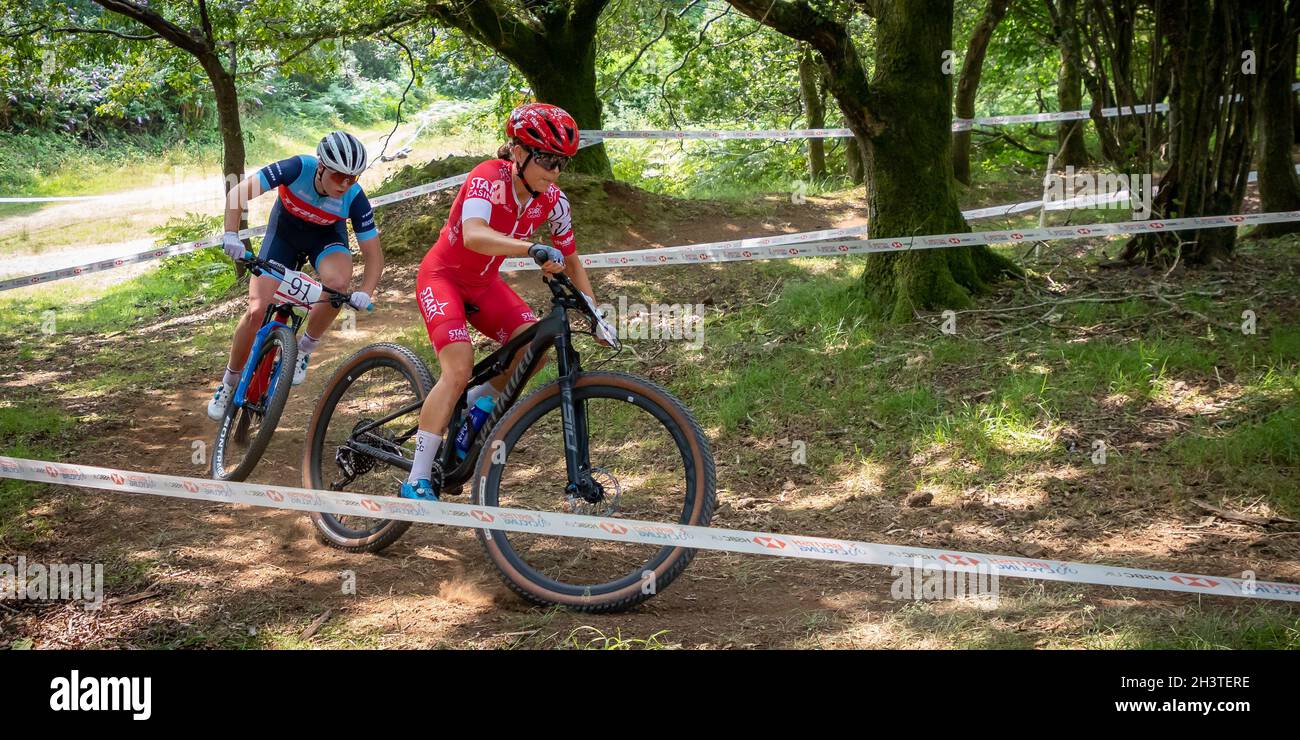 Women bike racing hi-res stock 