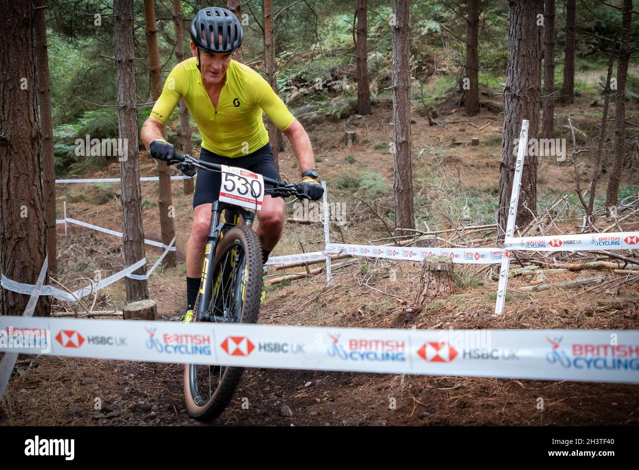 Mountain bike racers in national points series race, Cannock Chase ...