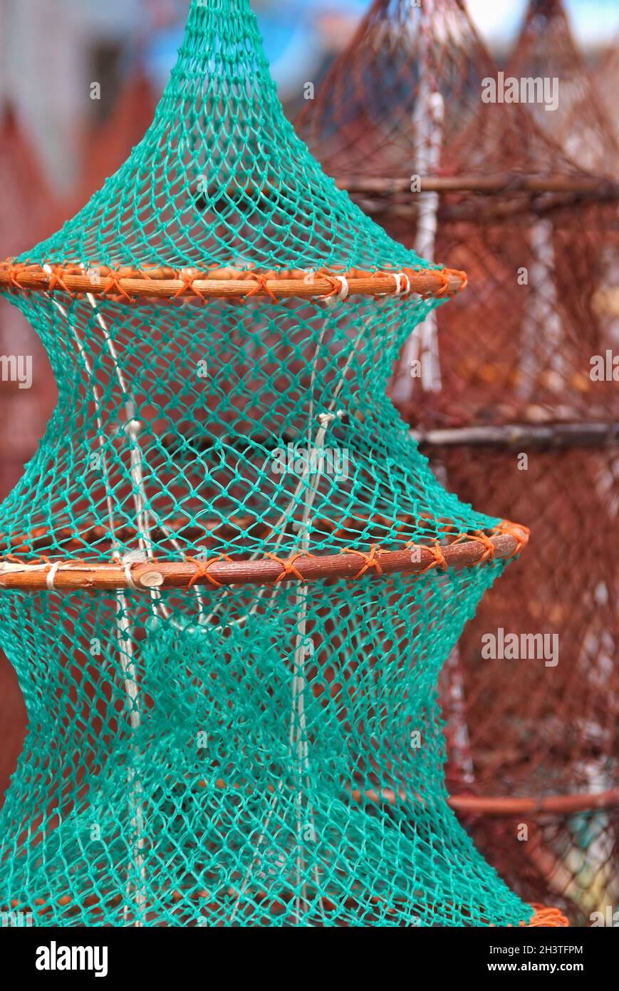 Traditional fish trap in Nazare Stock Photo Alamy