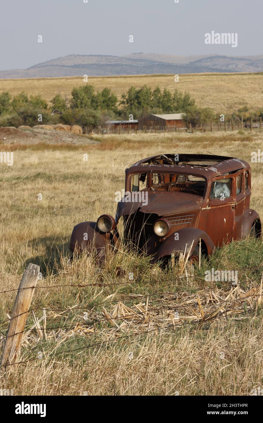 Vintage car in field hi-res stock photography and images - Alamy