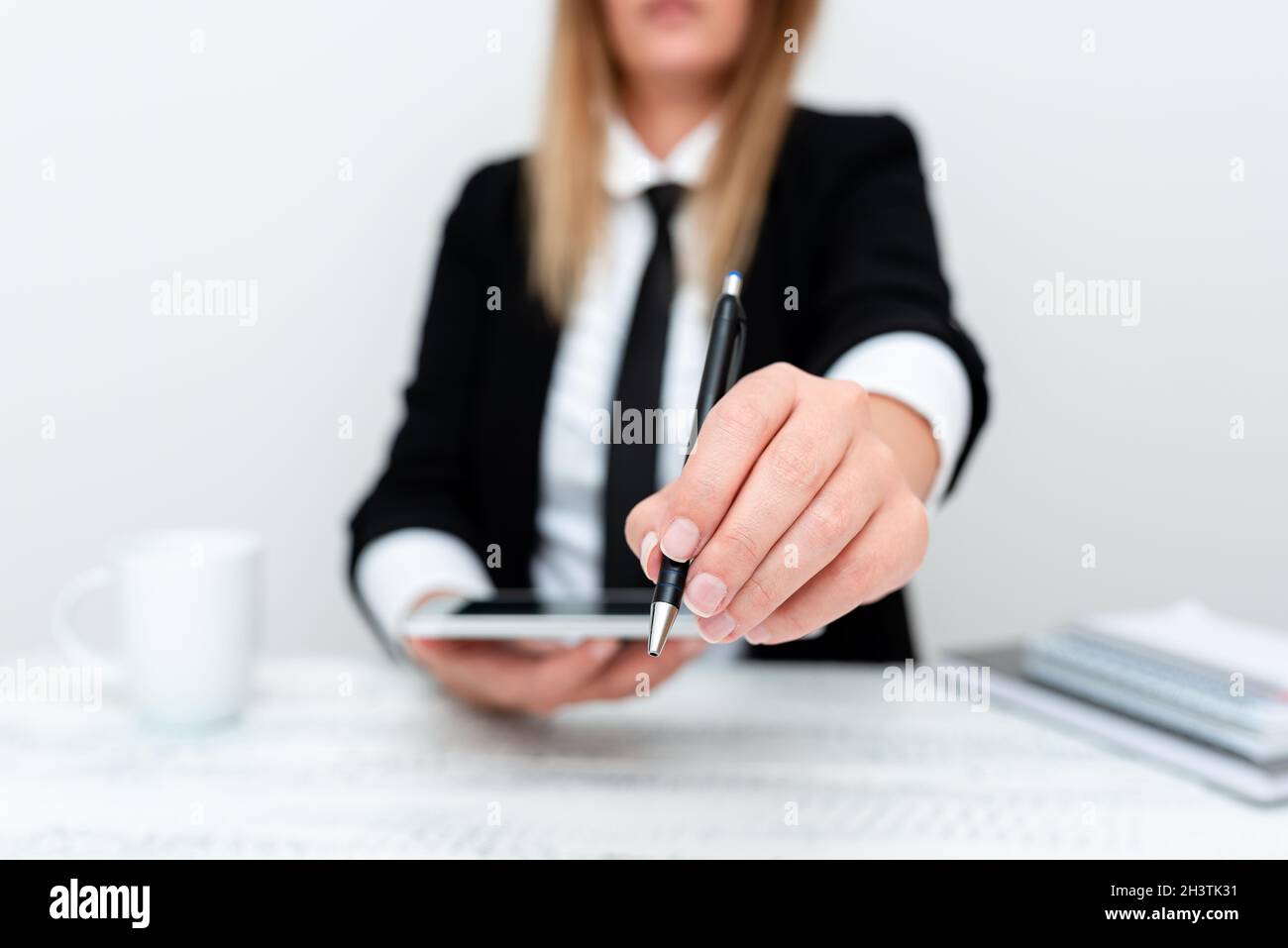 Presenting Corporate Business Data, Discussing Company Problems, Abstract Evaluating Employee Procedure, Computer Presentation I Stock Photo