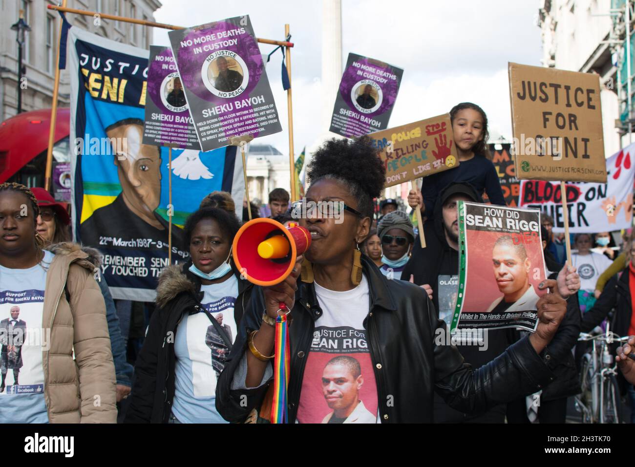 London, UK. 30th Oct, 2021. 2021-10-30 Trafalgar square, London, UK. Marcia Rigg CEO of United Families & Friends Campaign (UFFC) hold their annual march to commemorate and demand justice for the 1798 deaths in custody. Credit: Picture Capital/Alamy Live News Stock Photo