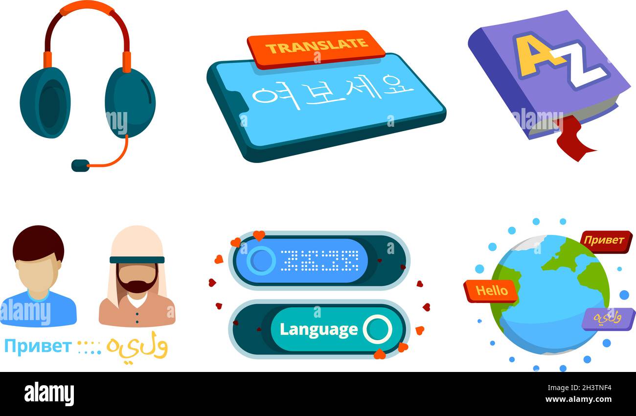 Translator icon. Concept pictures of foreign national language interpretation services bilingual