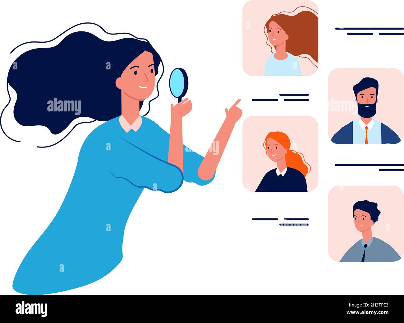 People resources. HR manager, boss choose employers. Recruitment 