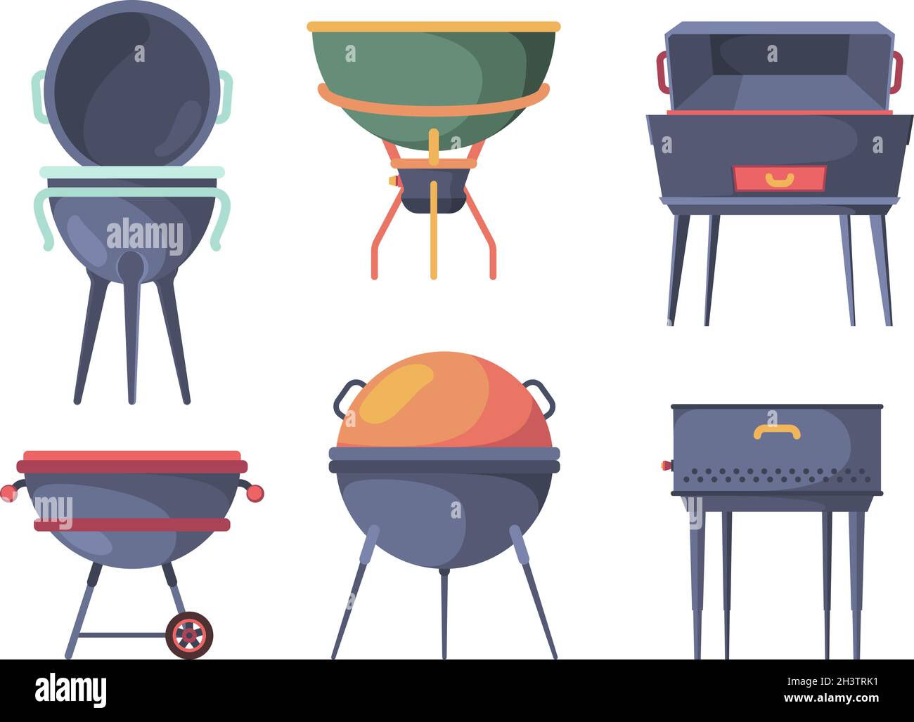 Grill stand. Bbq traditional outdoor picnic party items preparing hot