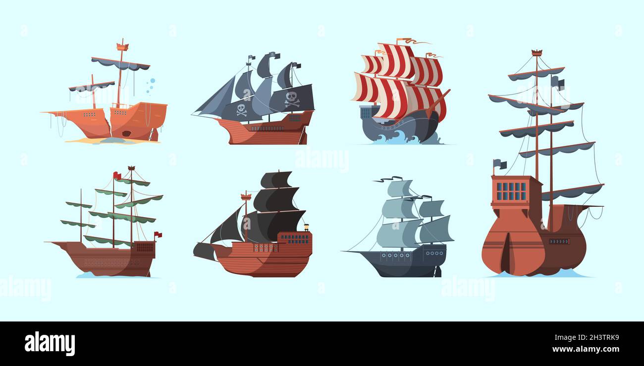 Wooden sailing vessels Stock Vector Images - Alamy