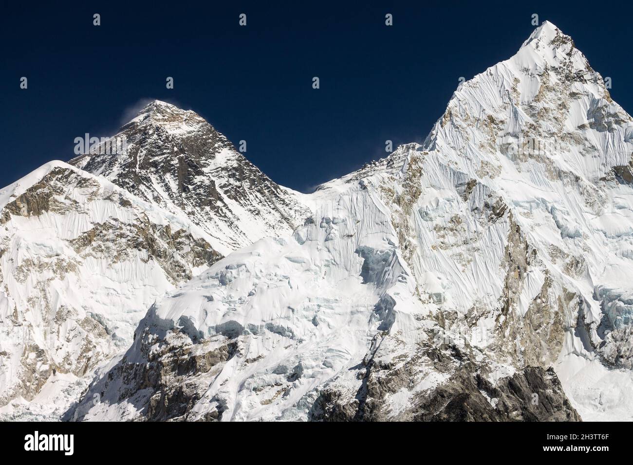 Mt. Everest seen from the top of Kala Patthar peak Stock Photo