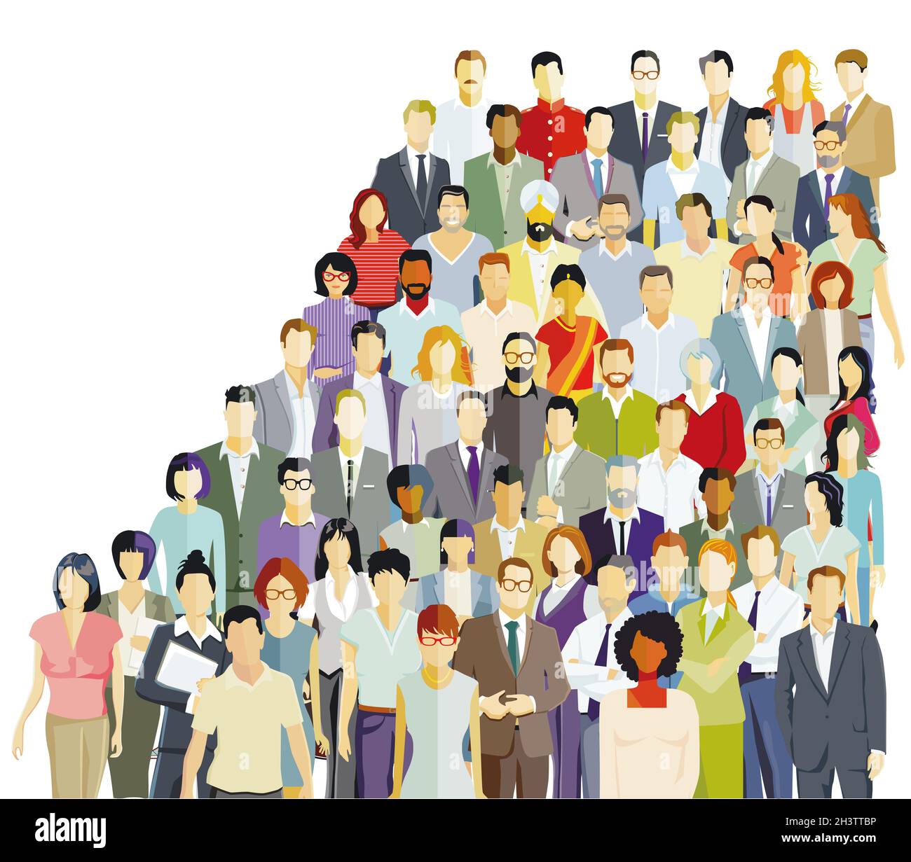 A large group of people on a white background Stock Photo - Alamy