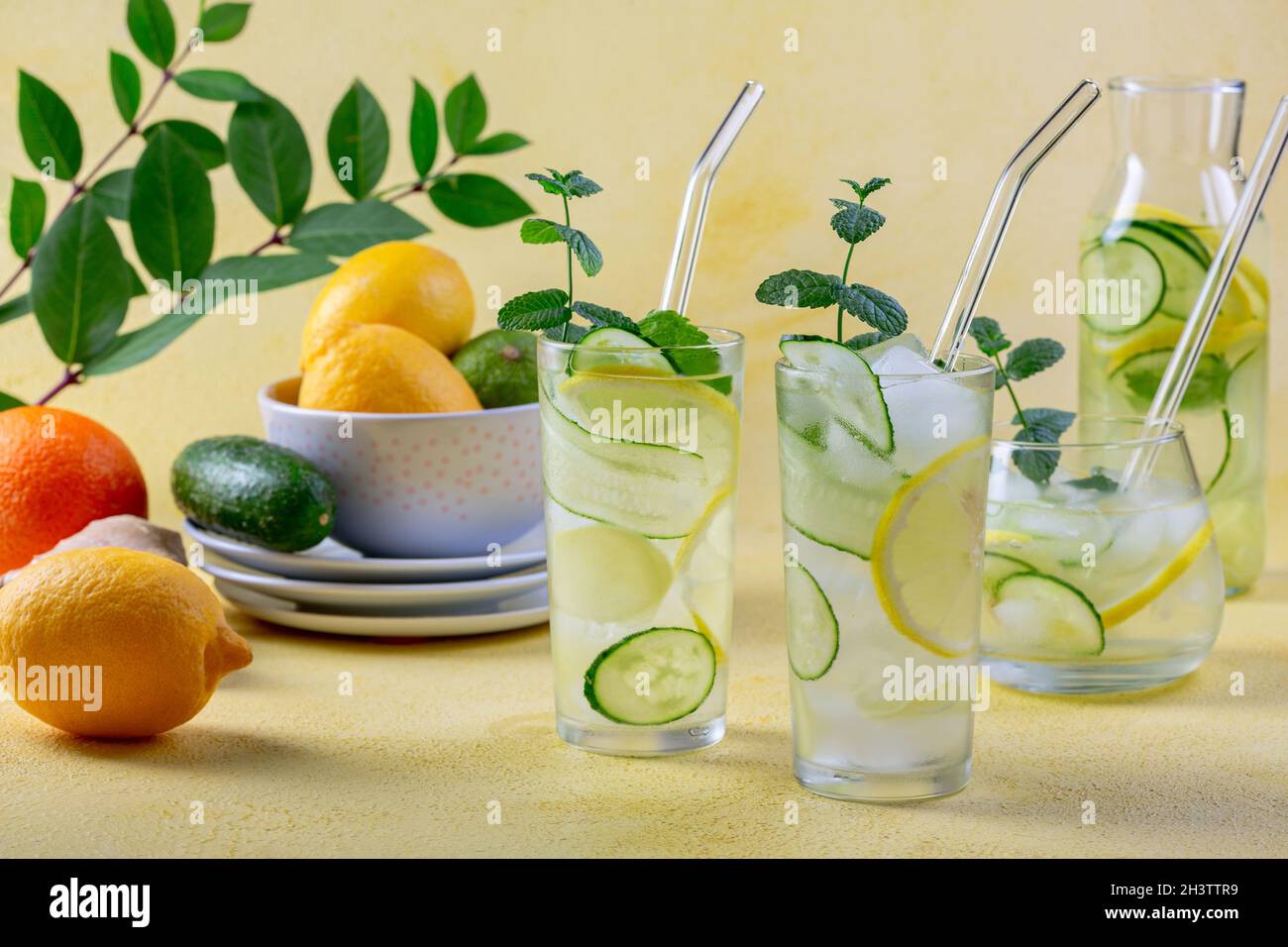Refreshing drink Sassy water. Stock Photo