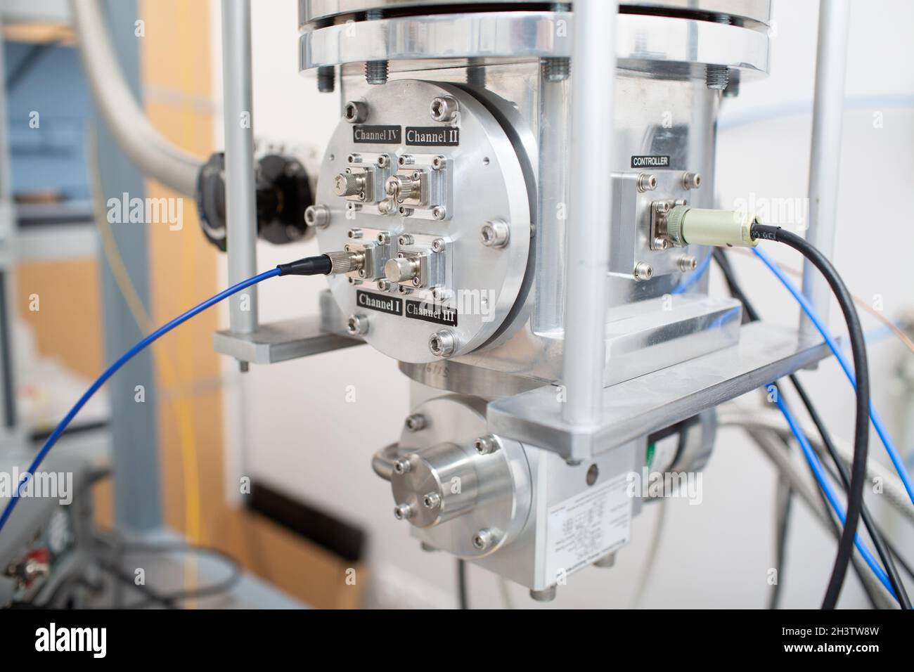 Single photon detector at scientific laboratory without people Stock Photo