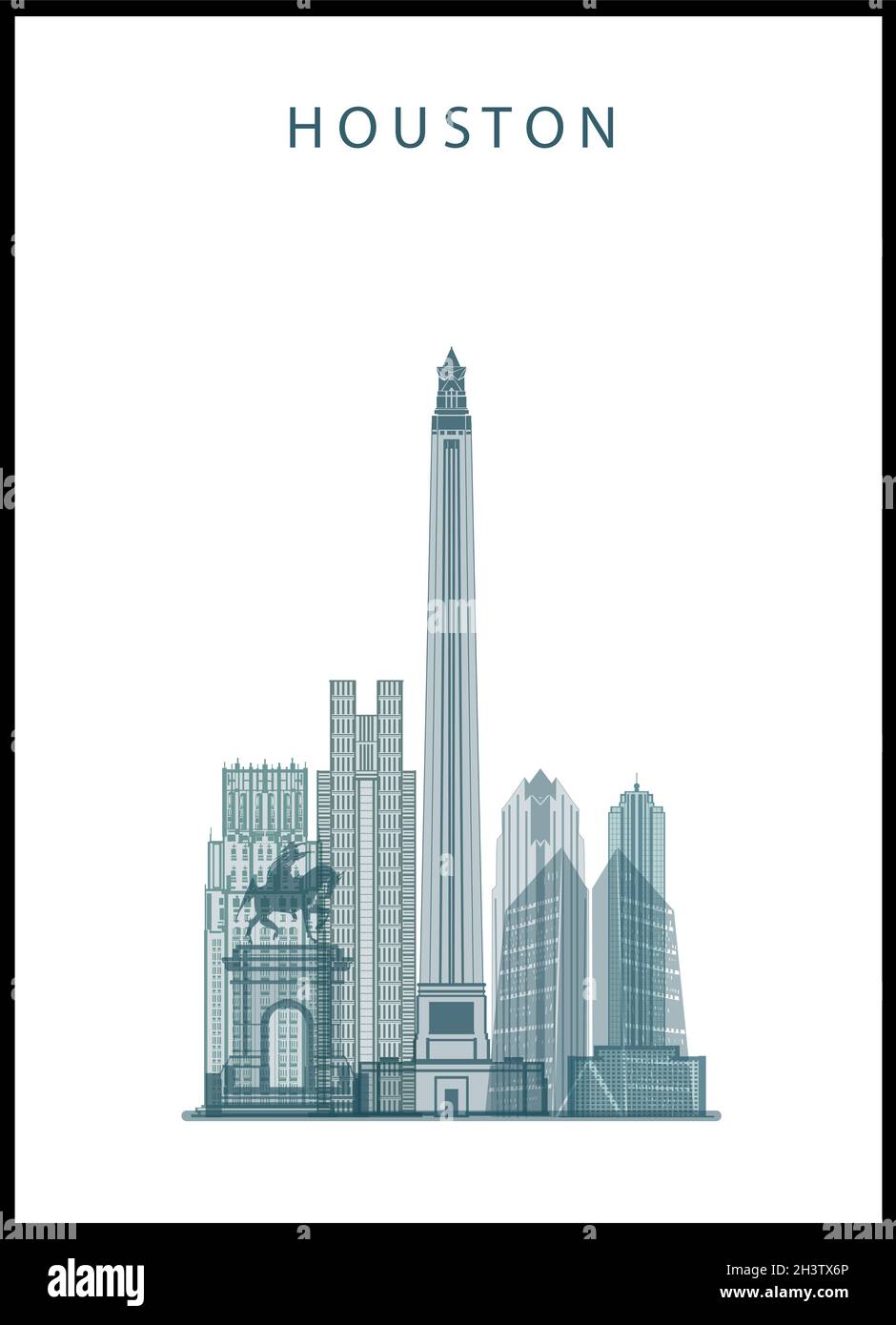 Poster of Houston vector illustration Stock Vector Image & Art Alamy