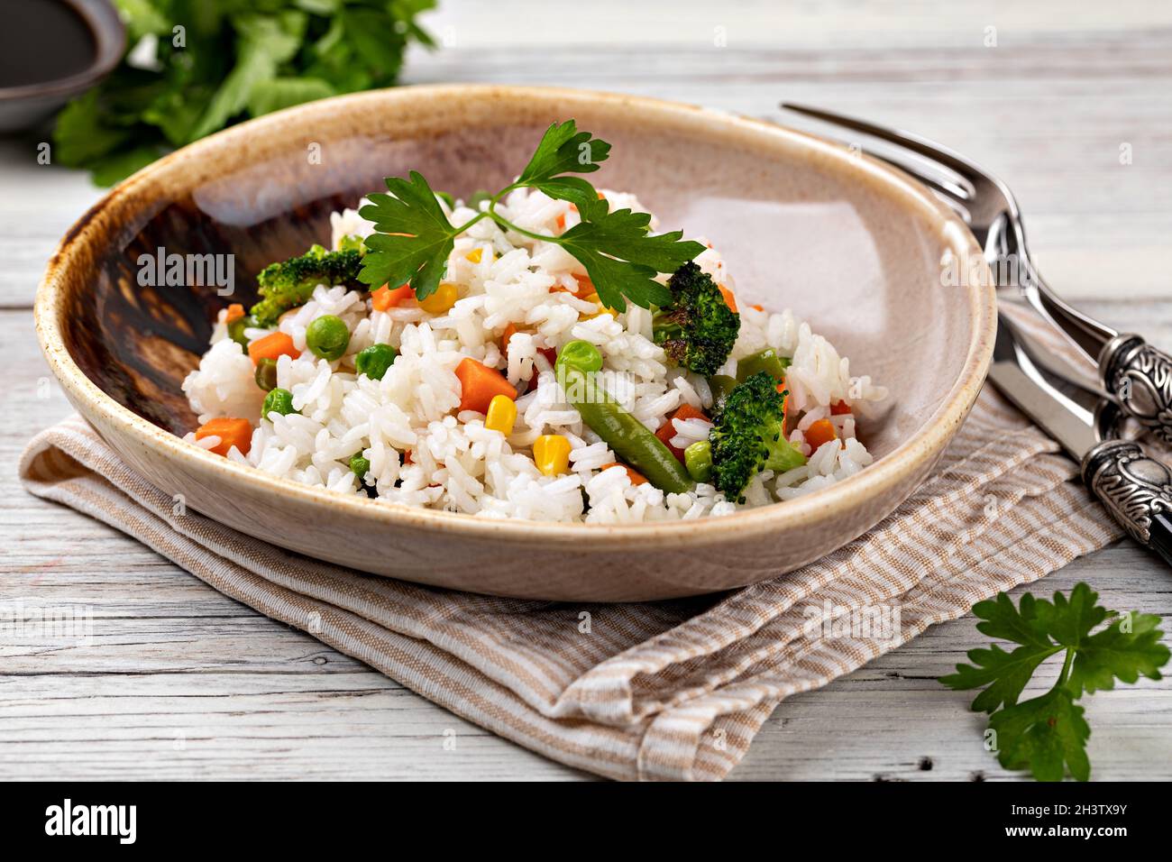 Fresh Cooked Rice White rice cooked bowl hi-res stock photography and images - Alamy