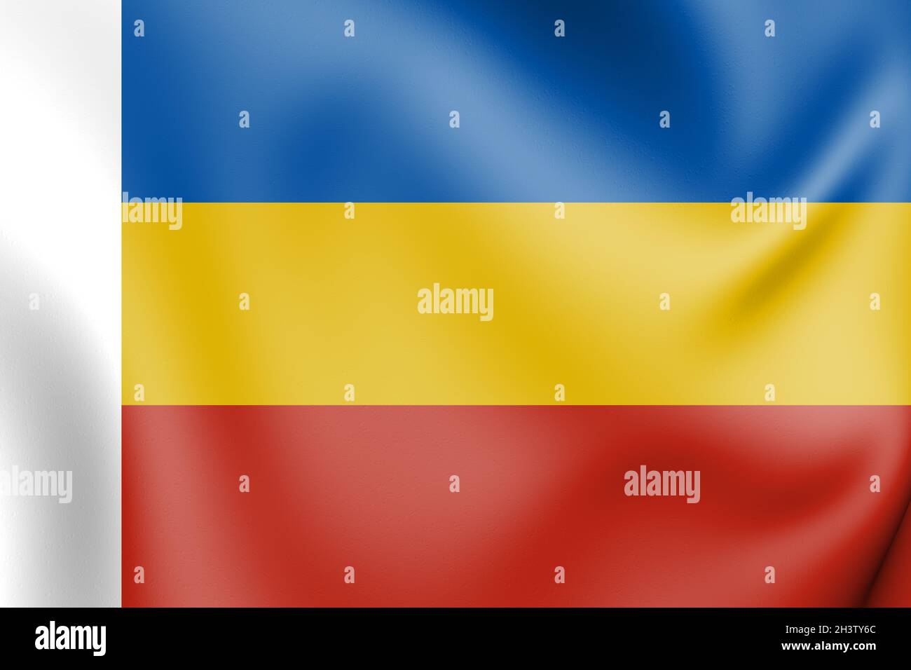 3D Flag of Rostov Oblast Stock Photo