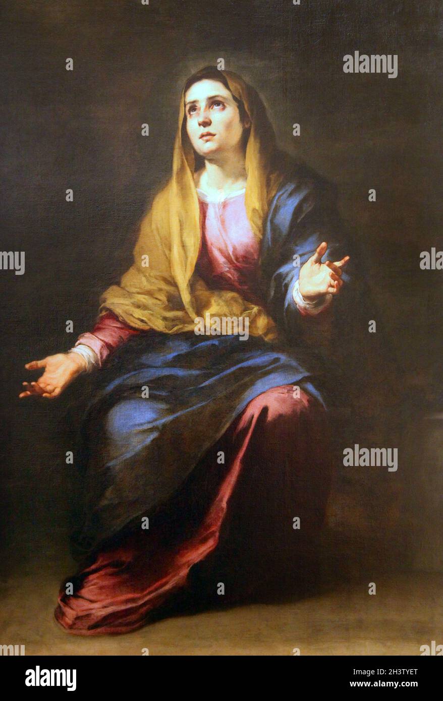 Our Lady of Sorrows / Dolorosa 1665 by painter Bartolomé Esteban Murillo (1617 - 1682)  Spanish Baroque painter.Spain Seville Stock Photo