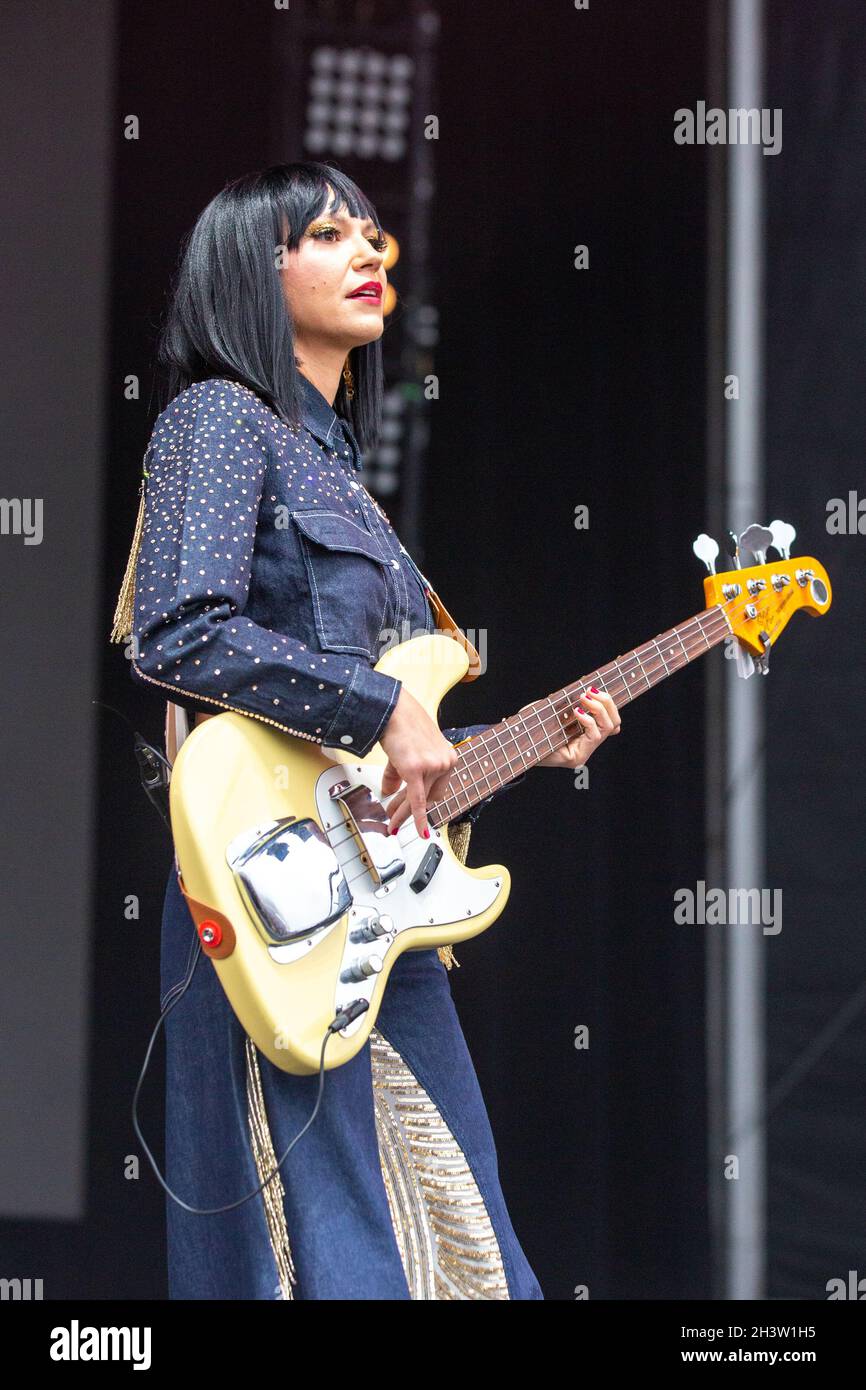 San Francisco, USA. 29th Oct, 2021. Laura Lee of Khruangbin during the  Outside Lands Music Festival on October 29, 2021, in San Francisco,  California (Photo by Daniel DeSlover/Sipa USA) Credit: Sipa USA/Alamy