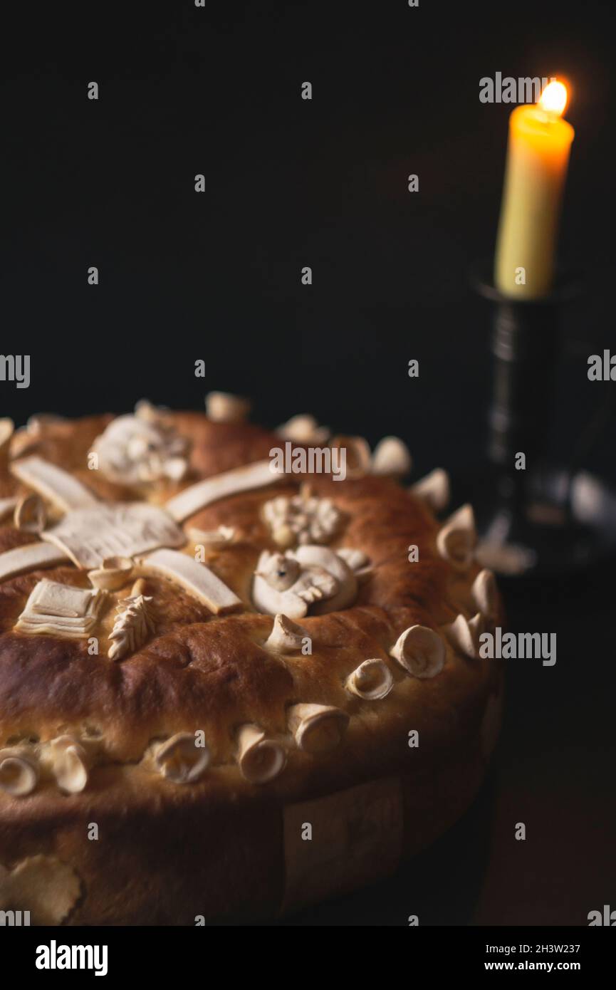 Homemade decorated Serbian slava bread, sveti luka Stock Photo - Alamy