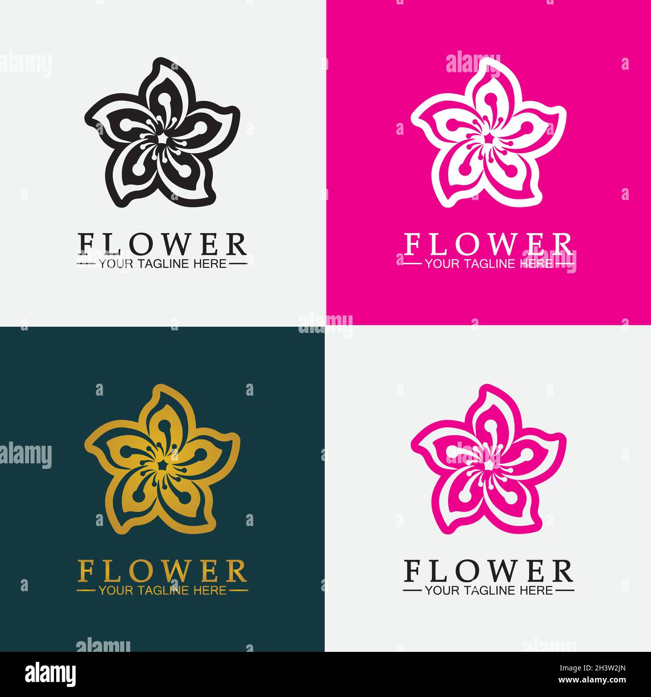 Flower logo vector illustration design template Stock Vector