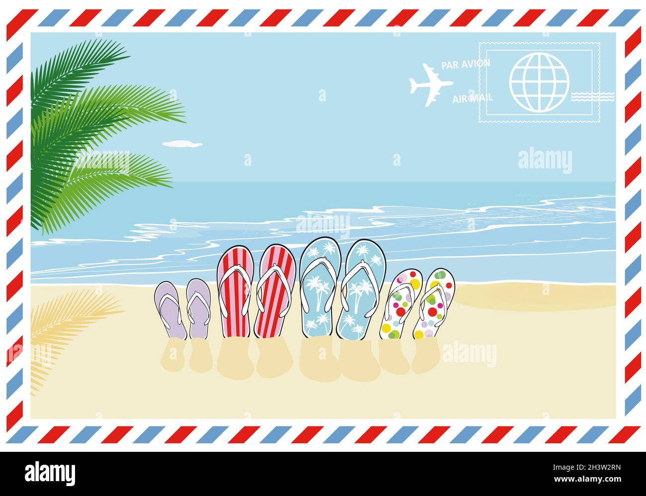 Vacation and travel, greetings from the family Stock Photo