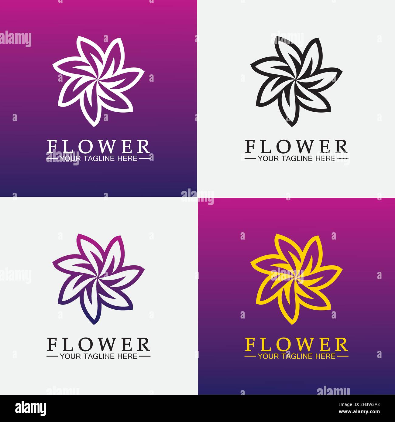 Flower logo vector illustration design template Stock Vector Image ...
