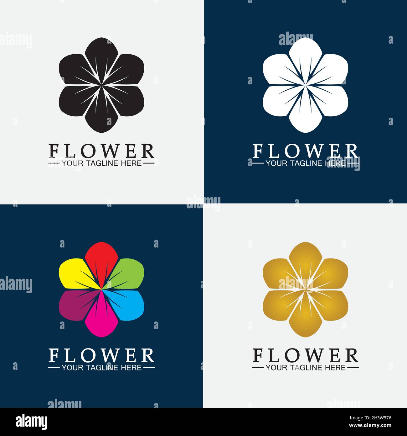 Flower logo vector illustration design template Stock Vector