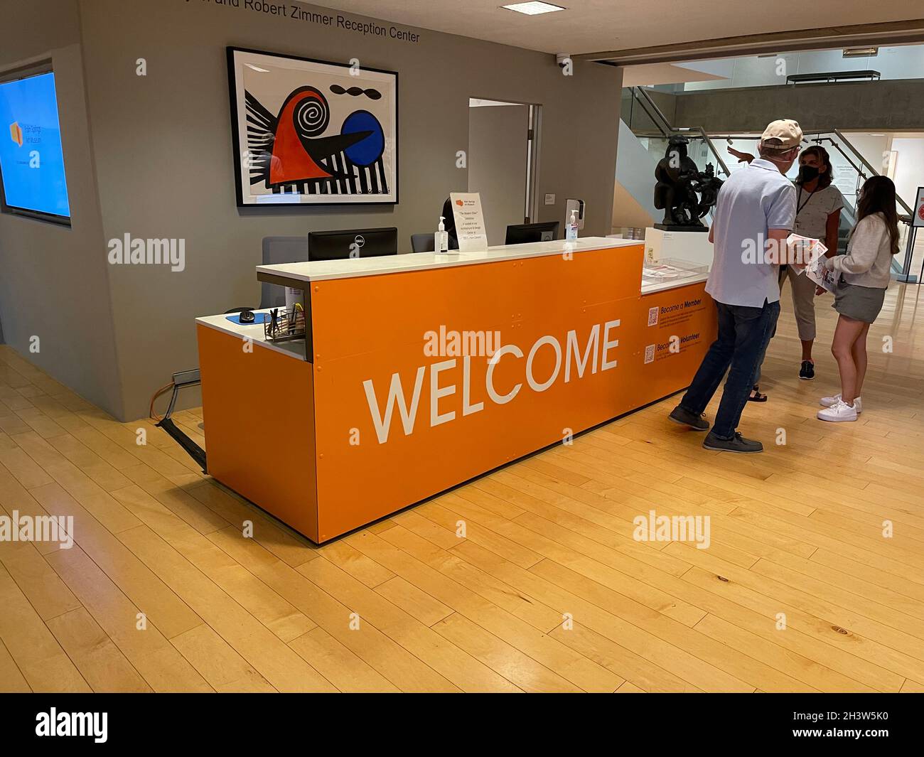 desk inside the Palm Springs Museum of Art, CA Stock Photo Alamy