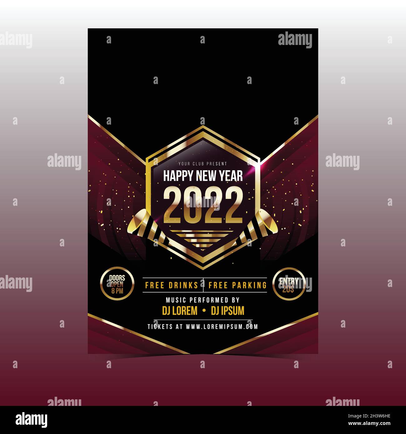 party people new year 2022 poster vector design illustration Stock ...