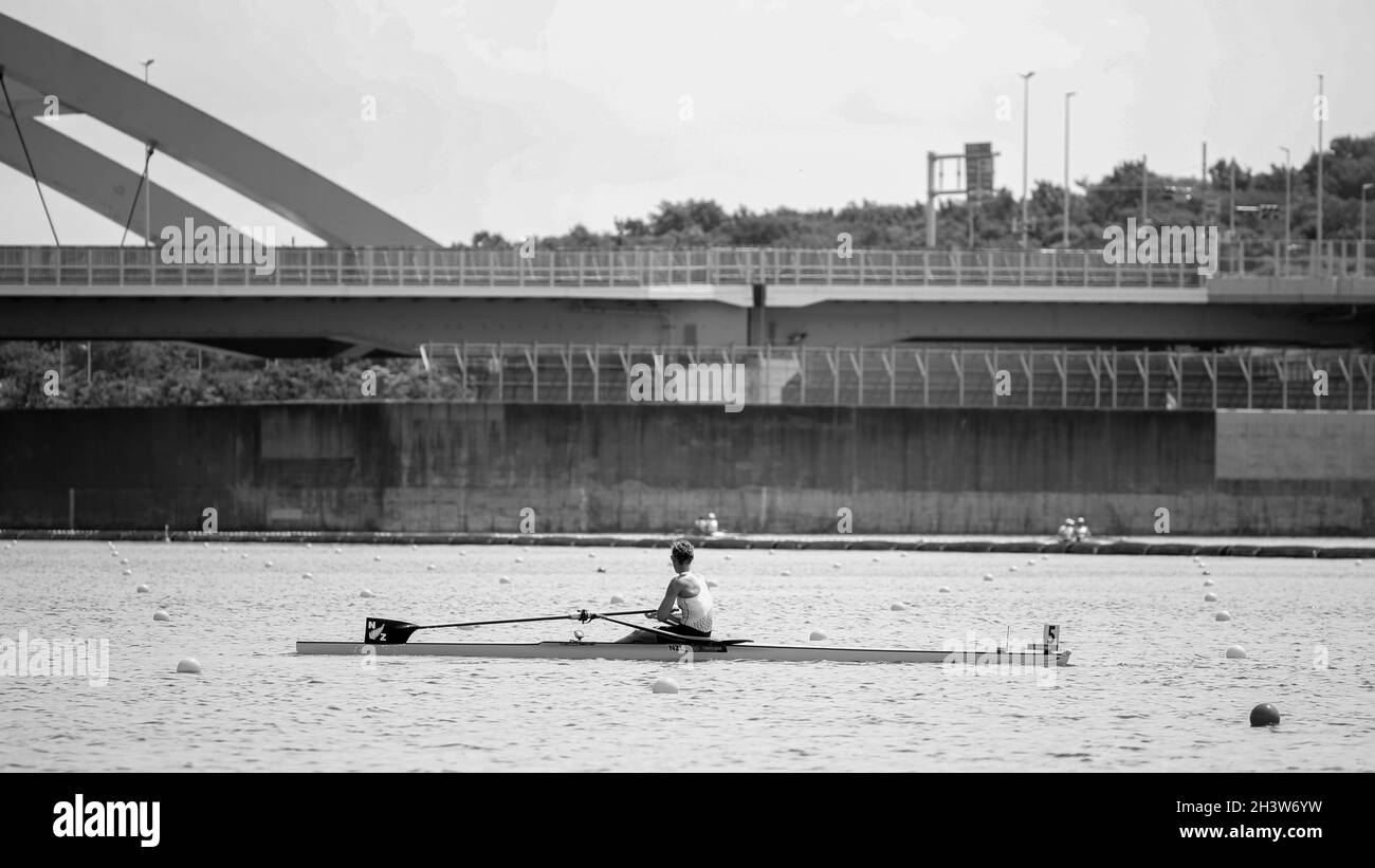 JULY 23rd, 2021 - TOKYO, JAPAN: Emma TWIGG of New Zealand wins the Rowing Women's Single Sculls Heat 6 at the Tokyo 2020 Olympic Games in 7:35.22 (Pho Stock Photo