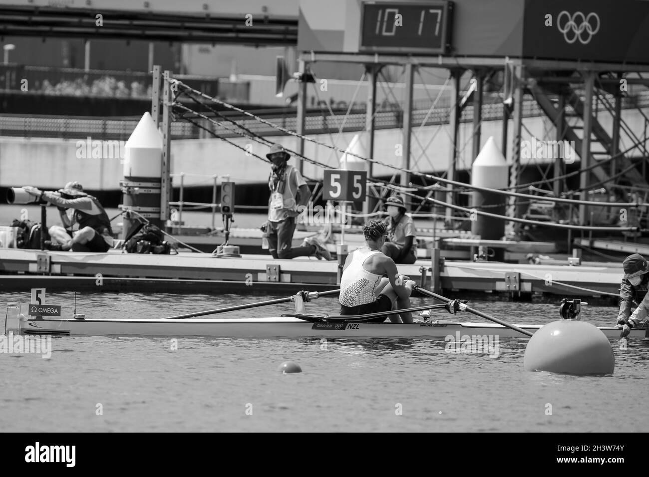JULY 23rd, 2021 - TOKYO, JAPAN: Emma TWIGG of New Zealand wins the Rowing Women's Single Sculls Heat 6 at the Tokyo 2020 Olympic Games in 7:35.22 (Pho Stock Photo