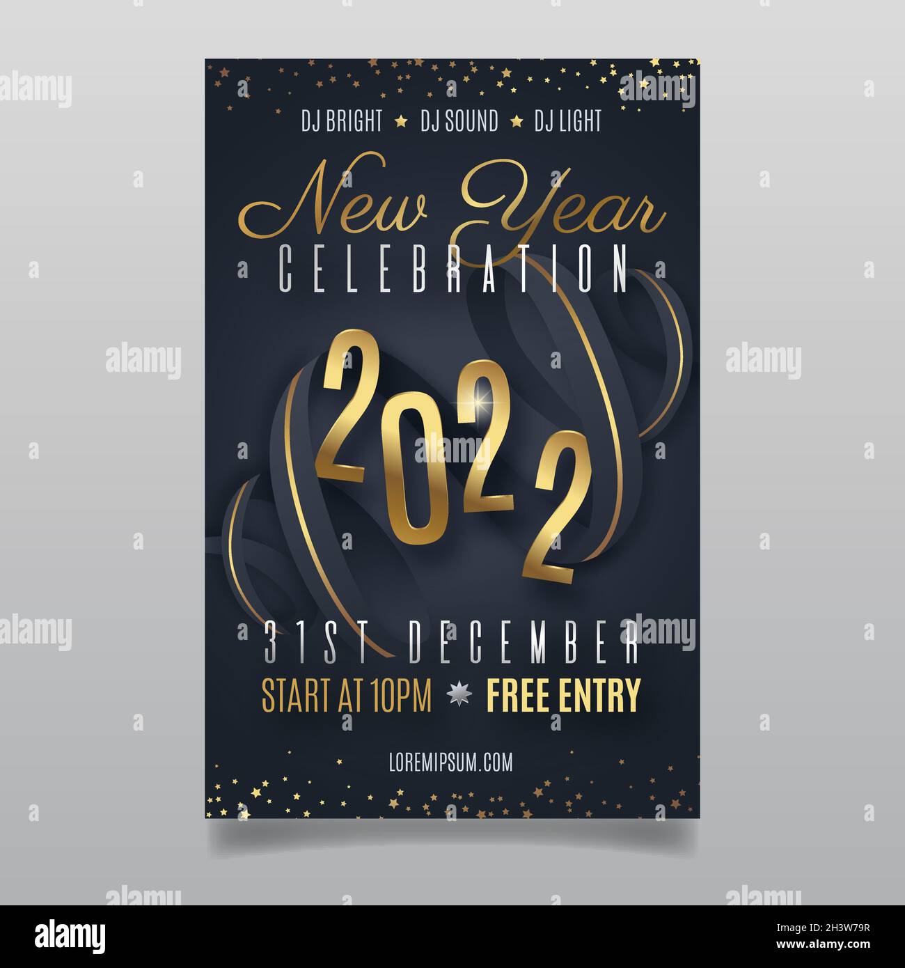 flat new year 2022 party poster template vector design illustration ...