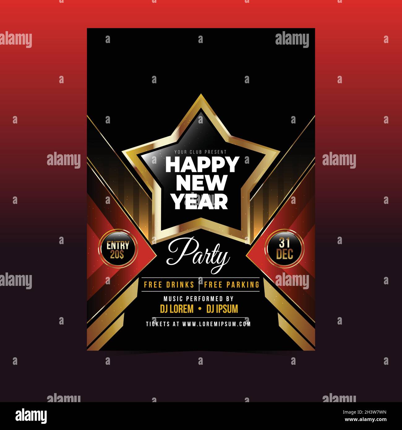 party people new year 2022 flyer vector design illustration Stock ...