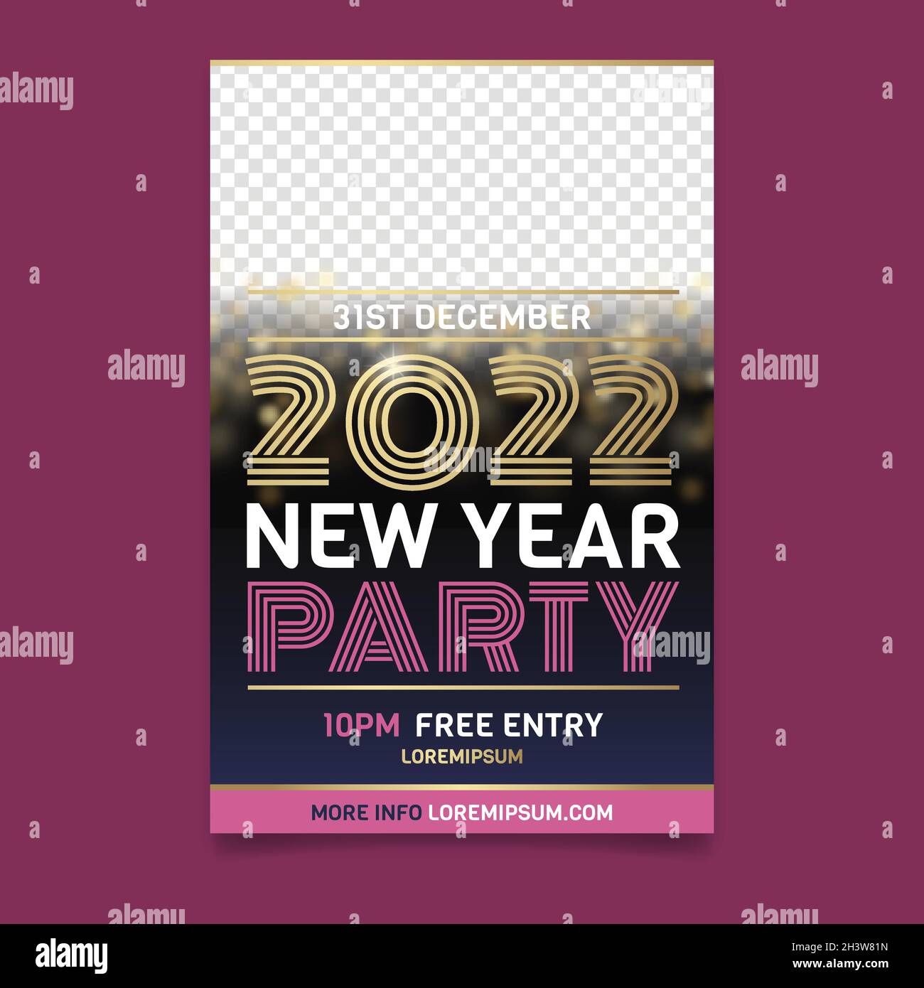 flyer template new year 2022 people party vector design illustration ...