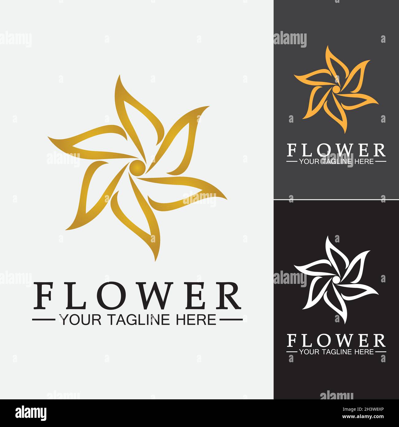 Flower logo vector illustration design template Stock Vector Image ...