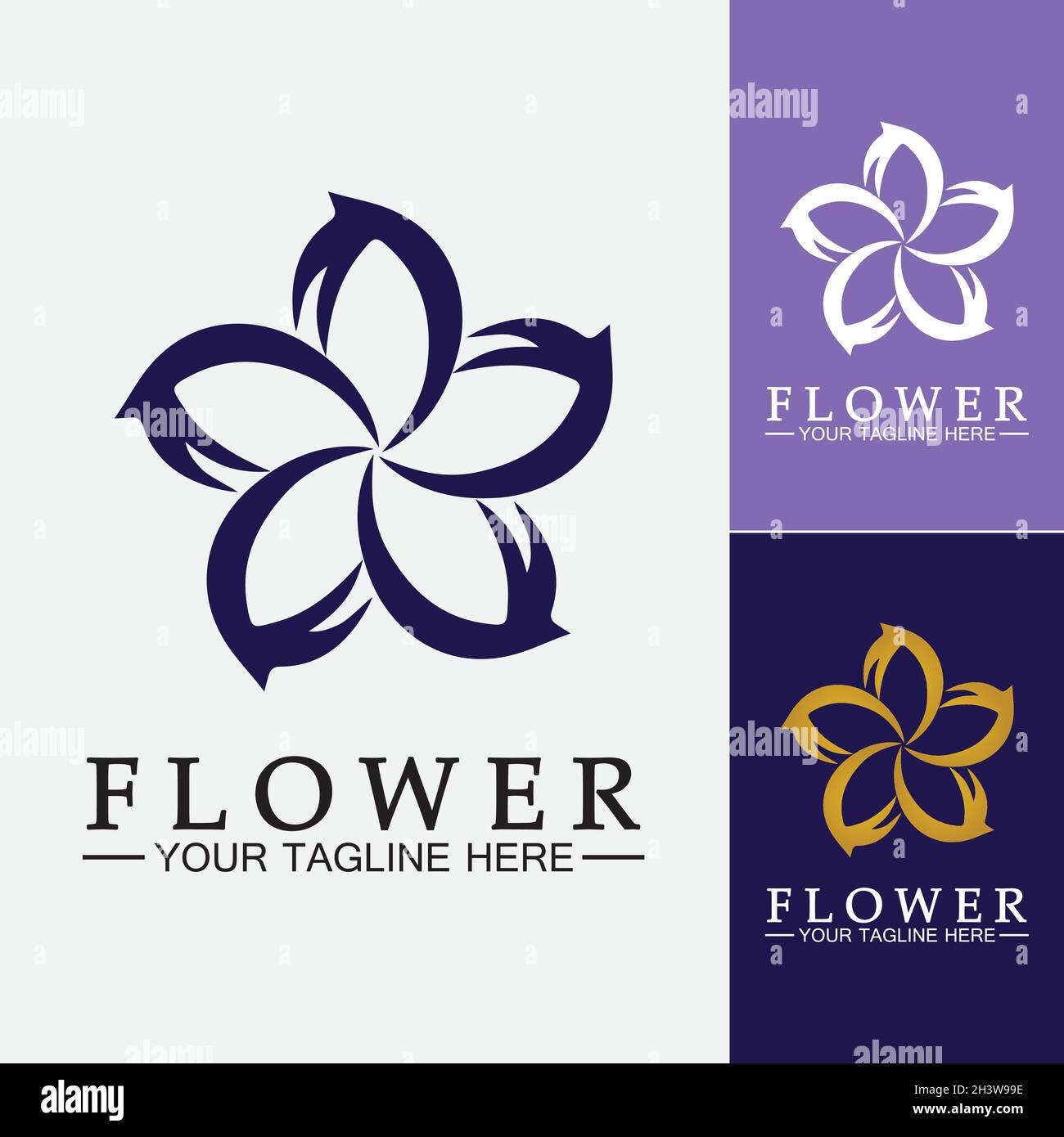 Flower logo vector illustration design template Stock Vector Image ...