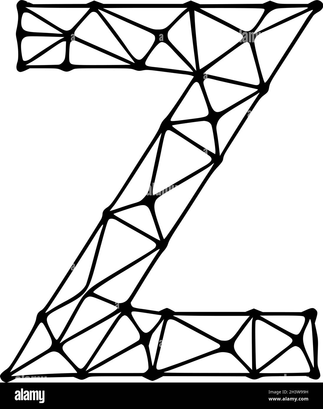 Letter z polygonal symbol, clip art isolated on white background Stock ...