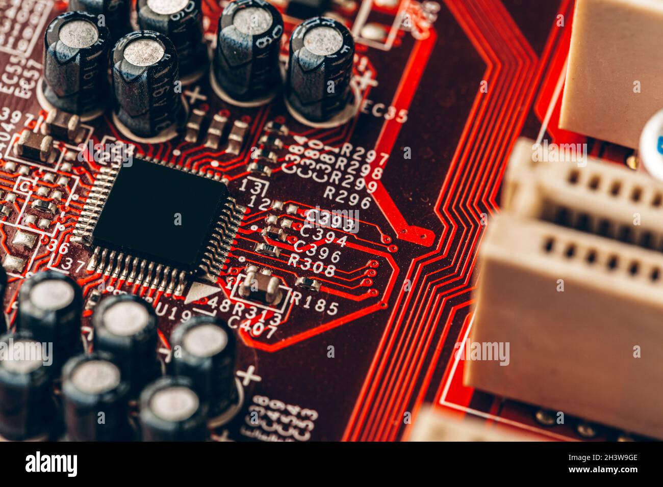 Close up of a electronic circuit board with processor Stock Photo - Alamy