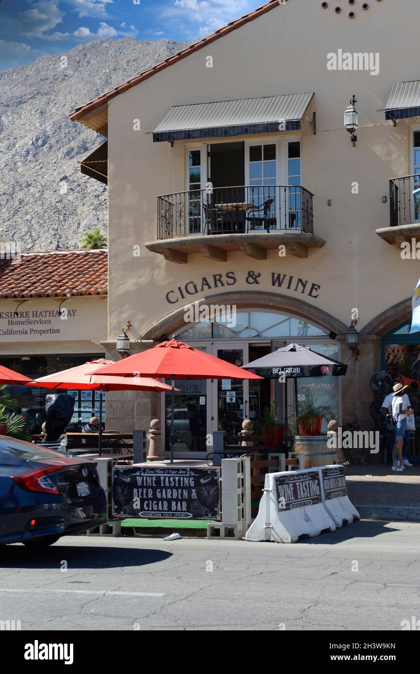 Cigars and Wine store on N Palm Canyon Dr in Palm Springs CA Stock